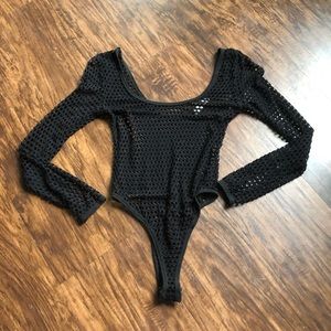 Black mesh bodysuit